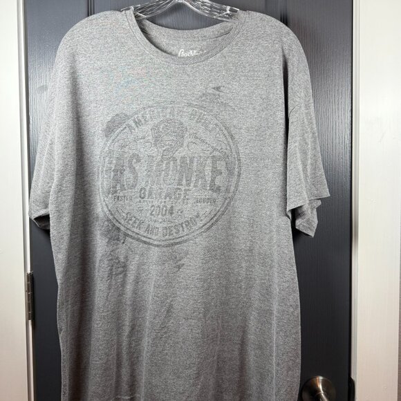 Men's T-Shirt-Gray with Gas Monkey Graphs_ Size XL-Gently Used - Picture 1 of 4